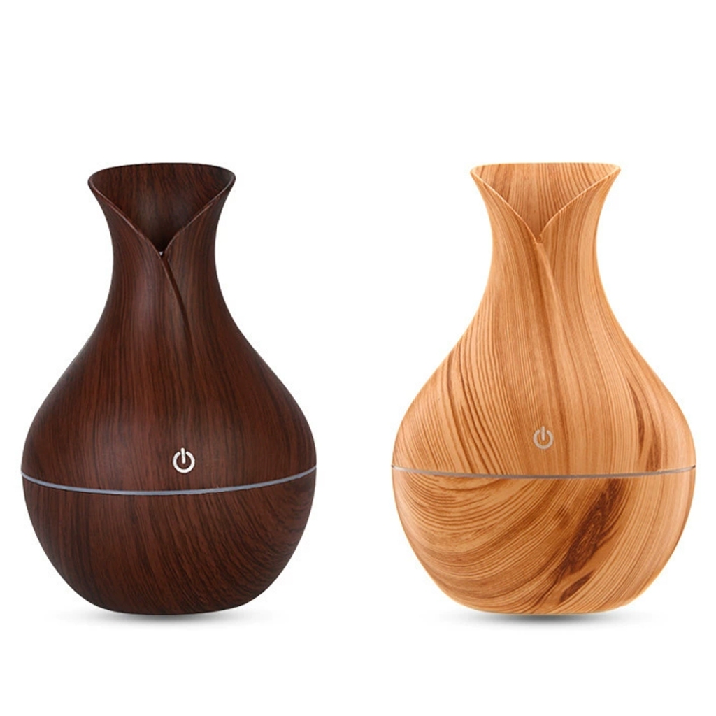 Umidificador Vaso Aromatizador Ultrassônico Tipo Madeira Usb Com Led Colorido Vários Estilos à Sua Escolha.