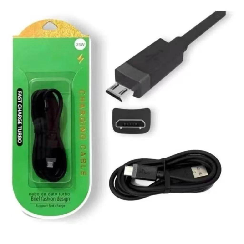 Cabo Carregador TURBO 25w Micro USB Ultra Rápido Compatibilidade Para Tipo De Aparelho Que Use Micro USB V8