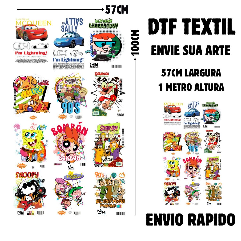 DTF TEXTIL 57CM LARGURA X 1 METRO ENVIE SUA ARTE PROMOÇÃO