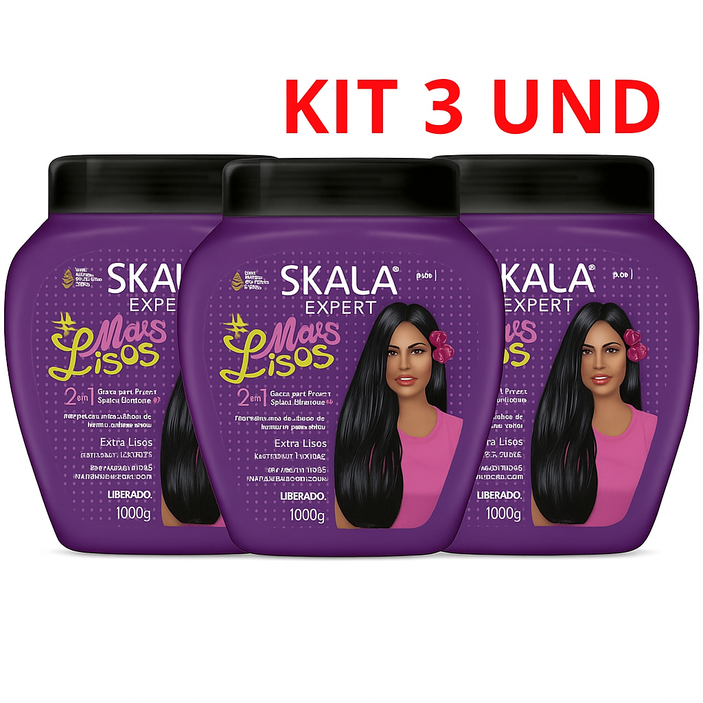 Kit Skala Mais Lisos 1kg Creme Tratamento Vegano Escolha Kit com 2 ou 3 Unidades