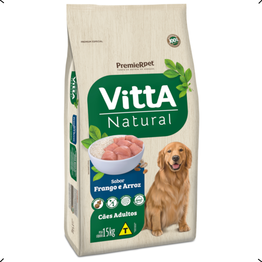 RAÇÃO VITTA NATURAL ADULTO RAÇA MEDIA E GRANDE FRANGO 15KG