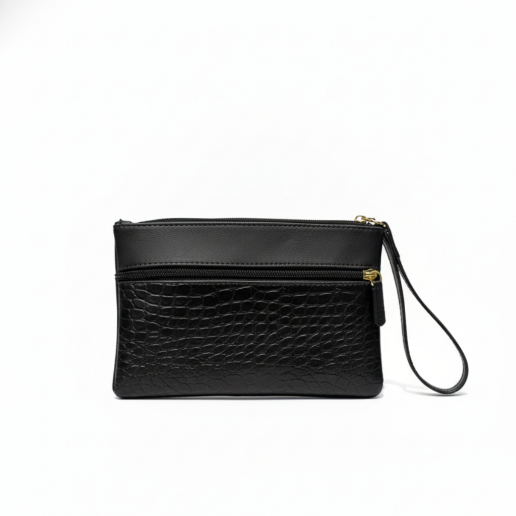 Carteira Feminina em Couro pu com Alça de Mão Use como Clutch ou Carteira
