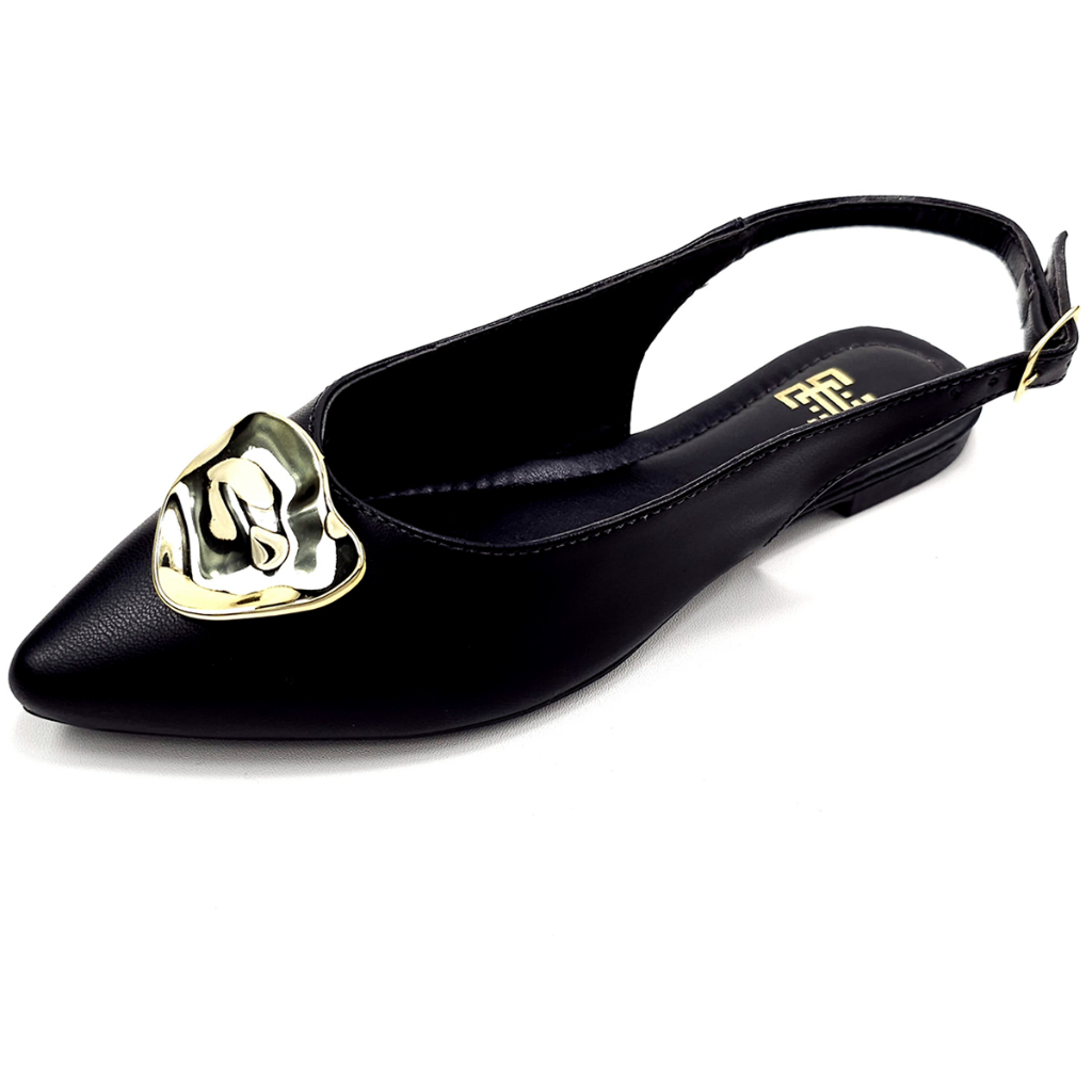 Sapatilha Slingback Rasteira Sandalia Bico Fino Feminina Sapato Dia a Dia Social Confortavel