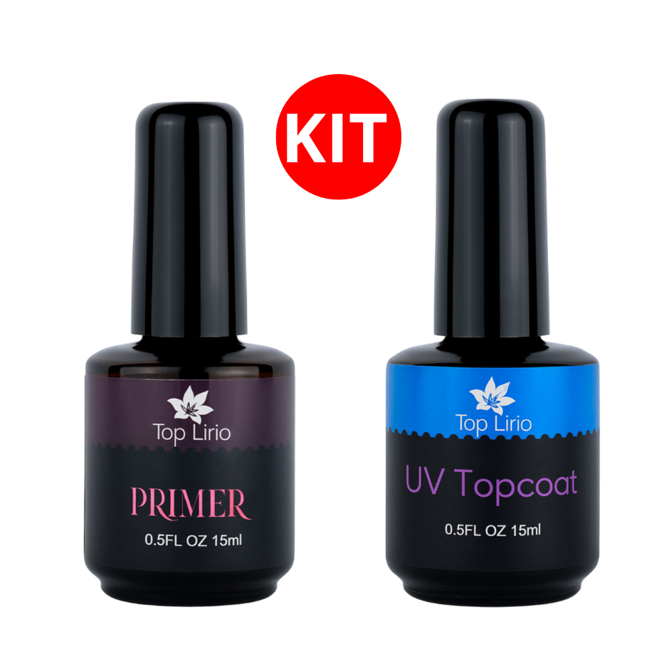 Top Coat // Primer Lirio/Bella Rosa Preparadores Alongamento Unha gel fibra Top Coat e PRIMER