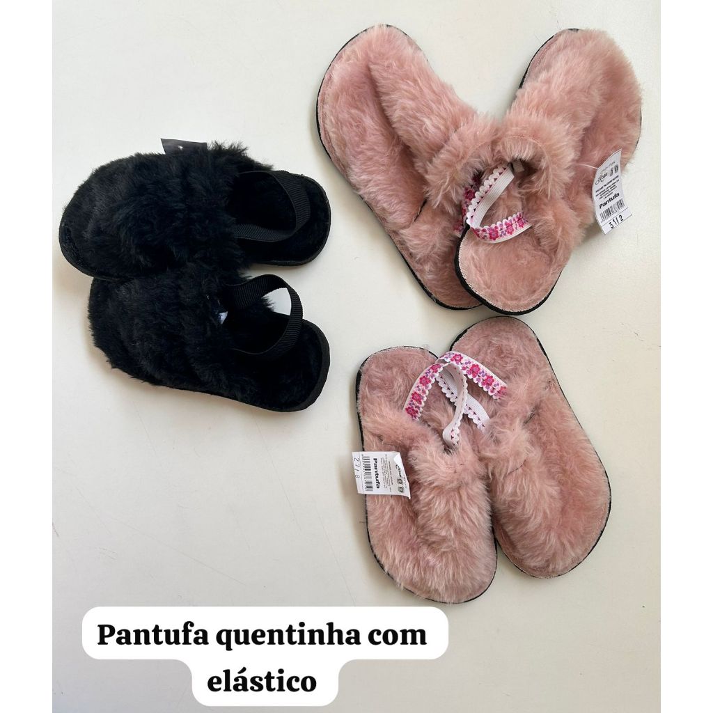 Pantufa Infantil Peluciada por dentro e por fora super quentinha com elástico