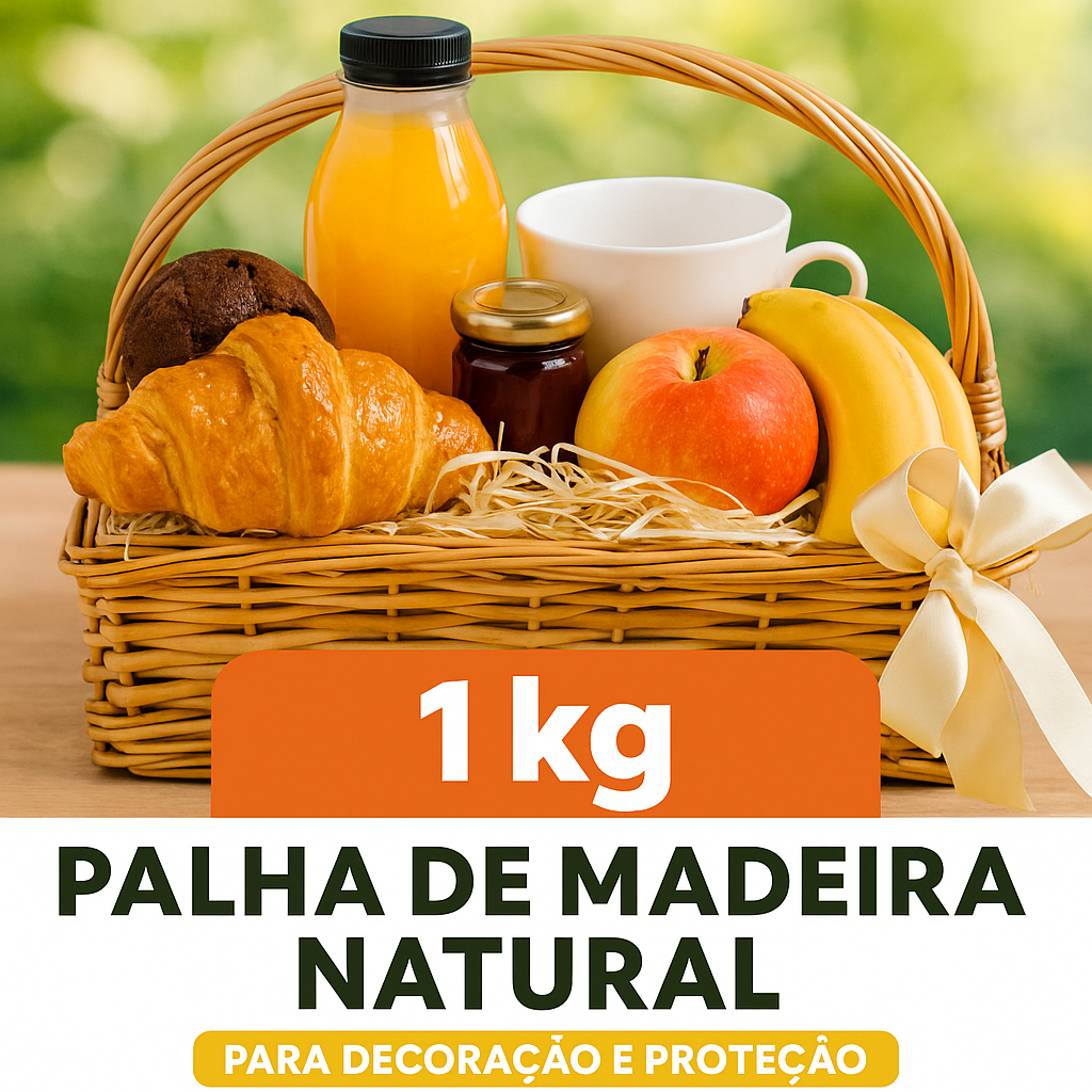 1 kg Palha de Madeira Natural Decorativa Pinus para Cestas Decoração Presentes Proteção