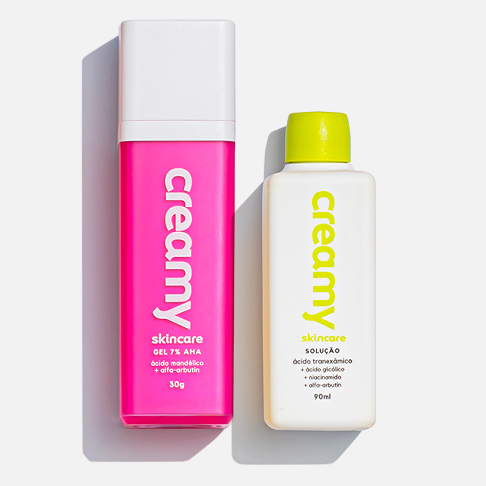 Kit Creamy Skincare Antimanchas Gel Clareador Antiacne - Ácido Mandélico  + Tônico Clareador - Ácido Tranexâmico