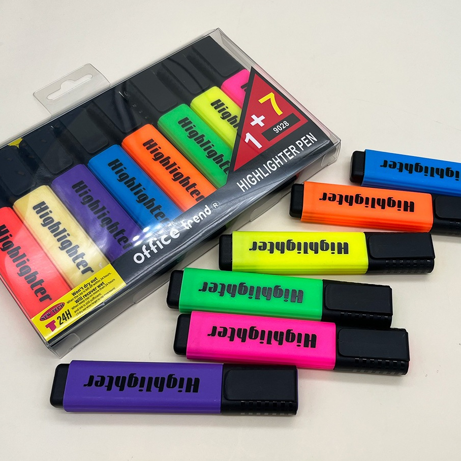 Kit 4/6 Cores Marca Texto Alta Qualidade Nao Transborda Caderno Estudante Presente