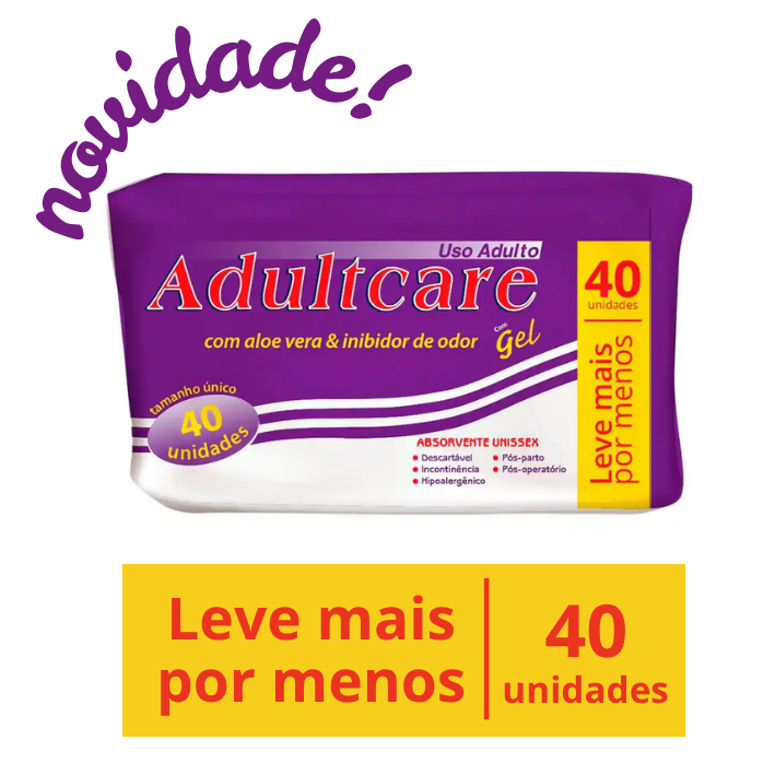 Absorvente Adultcare Premium Unissex – Embalagem Econômica 40 Unidades