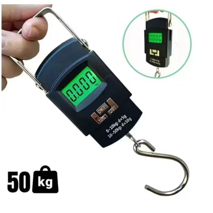 KIT 4 Balança De Mão Digital Portátil P Bolsa Mala Peixe de Até 50kg CD08