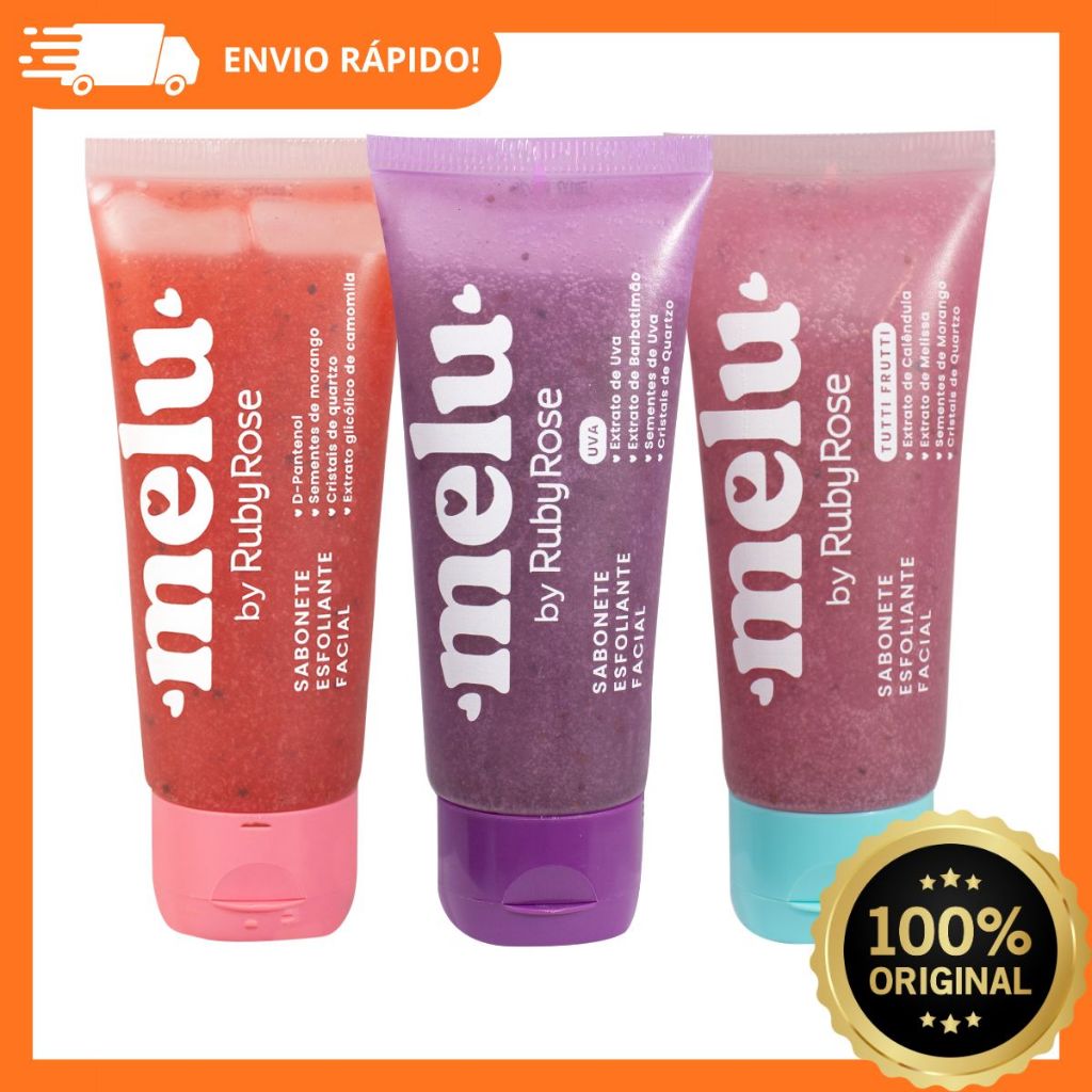 Sabonete Esfoliante Melu Ruby Rose