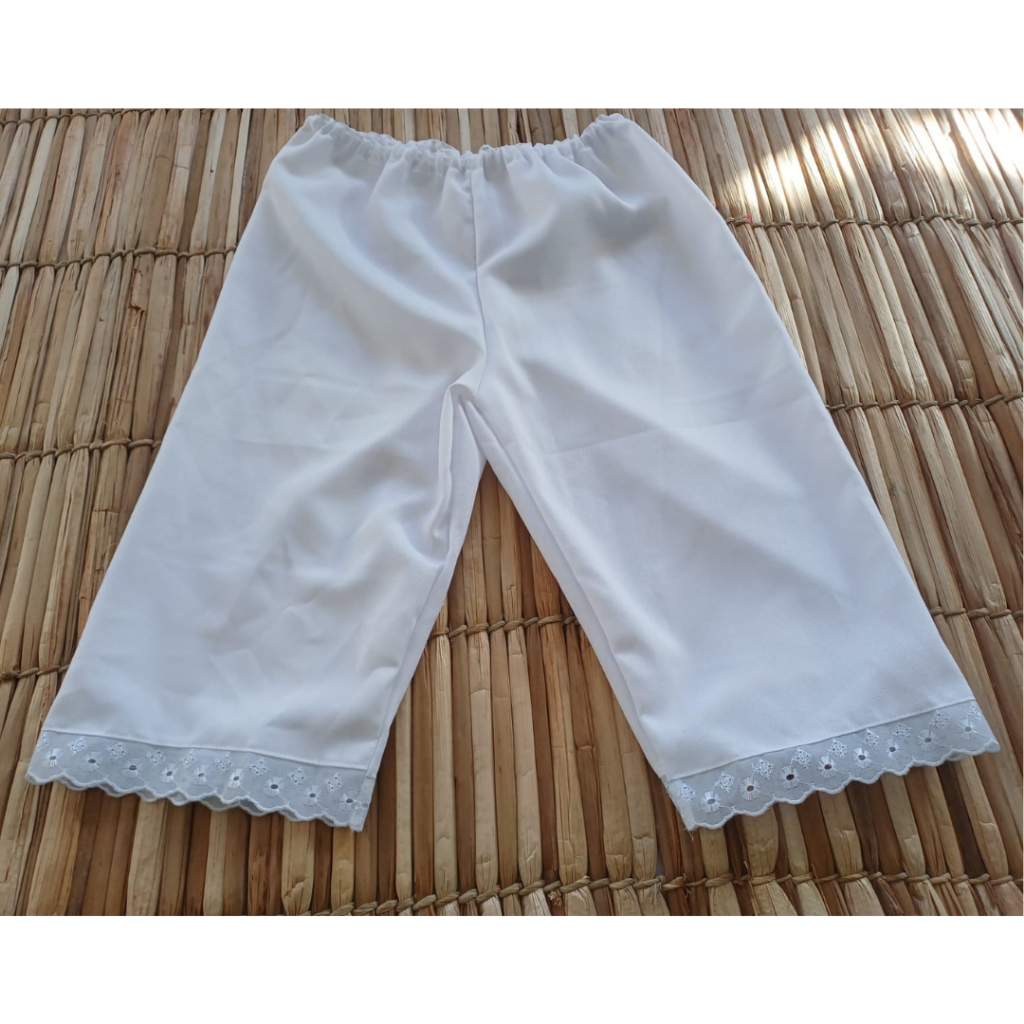ROUPA RELIGIOSA CALÇOLU DE UMBANDA E CANDOMBLÉ BRANCO ROUPA DE RAÇÃO TECIDO OXFORD