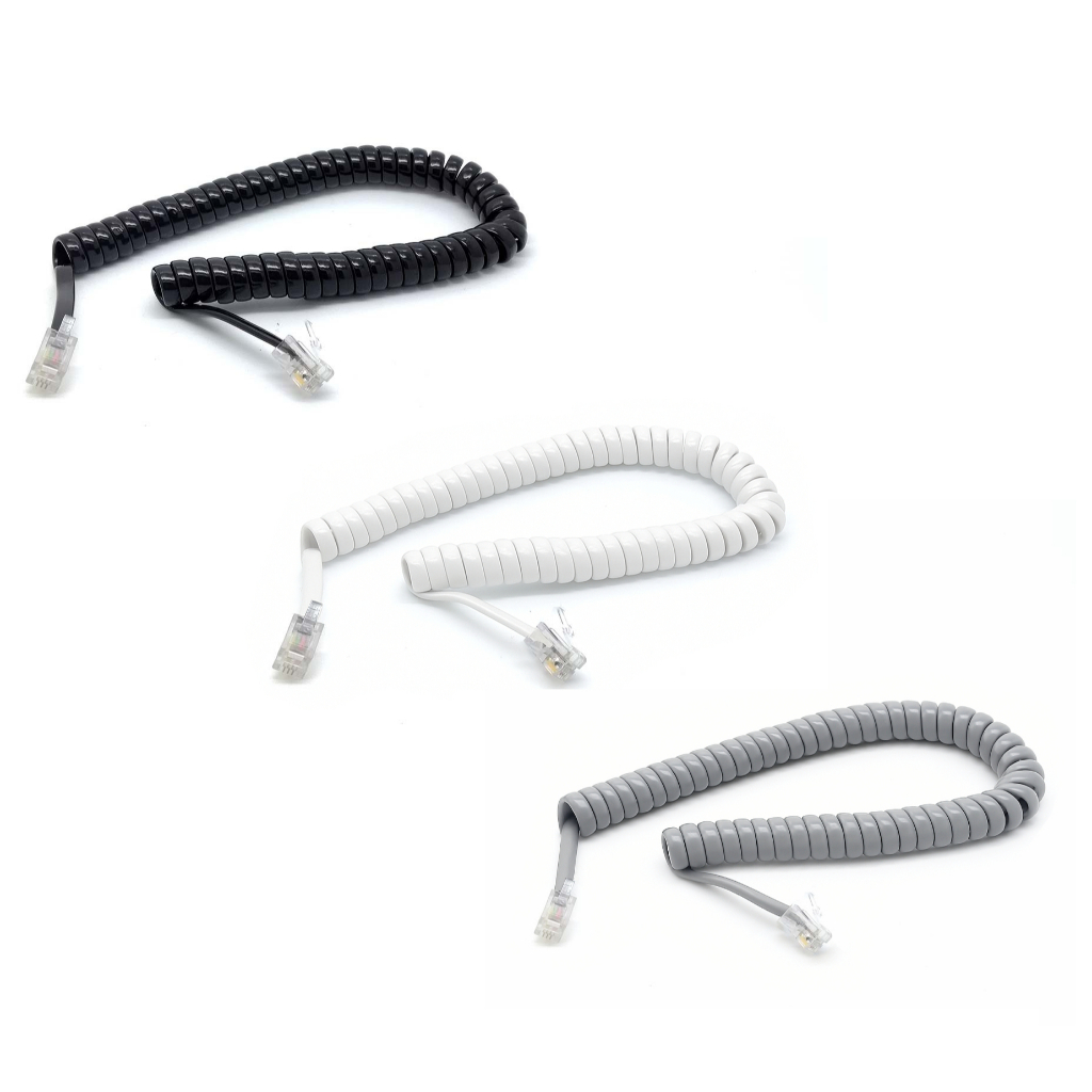 Cabo Fio Espiral Telefone Fixo Interfone Liga o Fone ao Aparelho Alta Qualidade Cores 30cm/1.80m