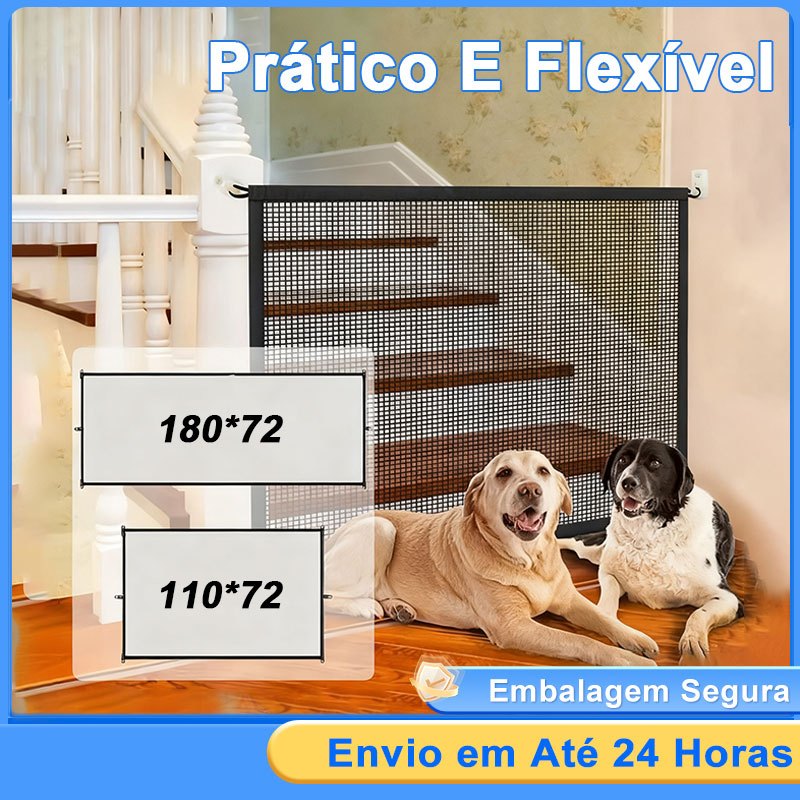Rede De Proteção Com Gancho Gatos Cachorros Cerca Pet Removível 72*110/180CM Inclui Ganchos