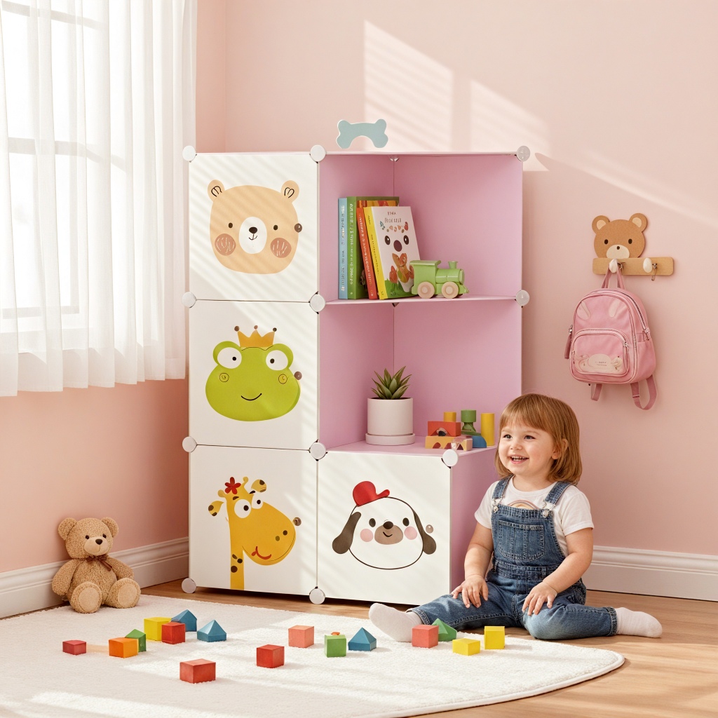 Guarda Roupa Portátil Infantil DIY Armário Modular Plástico Resistente 4-8 Portas Organizador Nicho