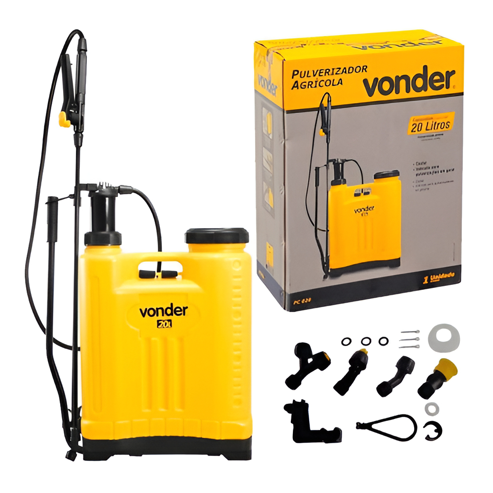 Maquina de Passar Veneno Vonder PC020 Bomba Costal Pulverizador Agricola Manual 20 Litros