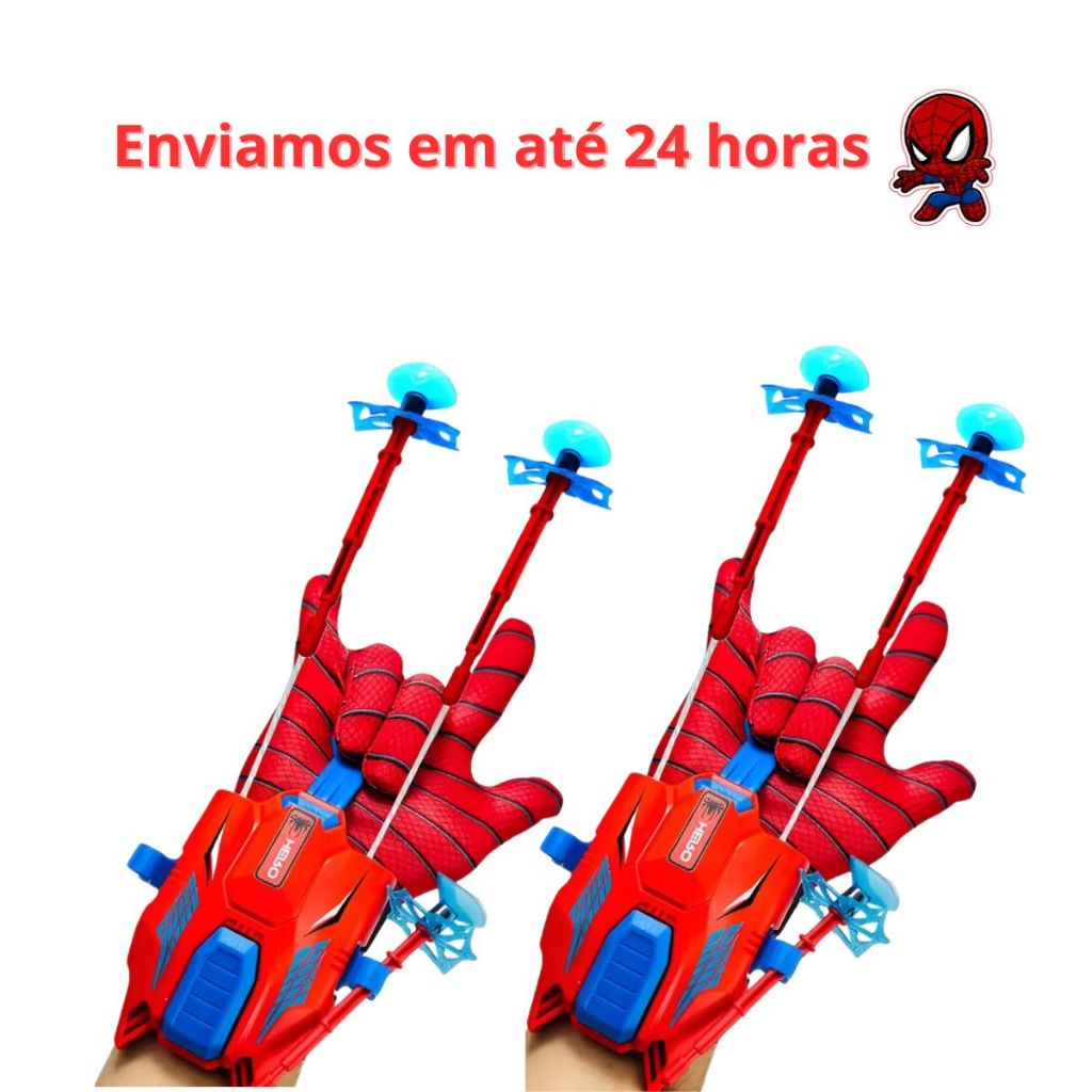 Luva Lançador de Teia Homem Aranha Brinquedo Infantil Dardos com Ventosa Herói Spider Man