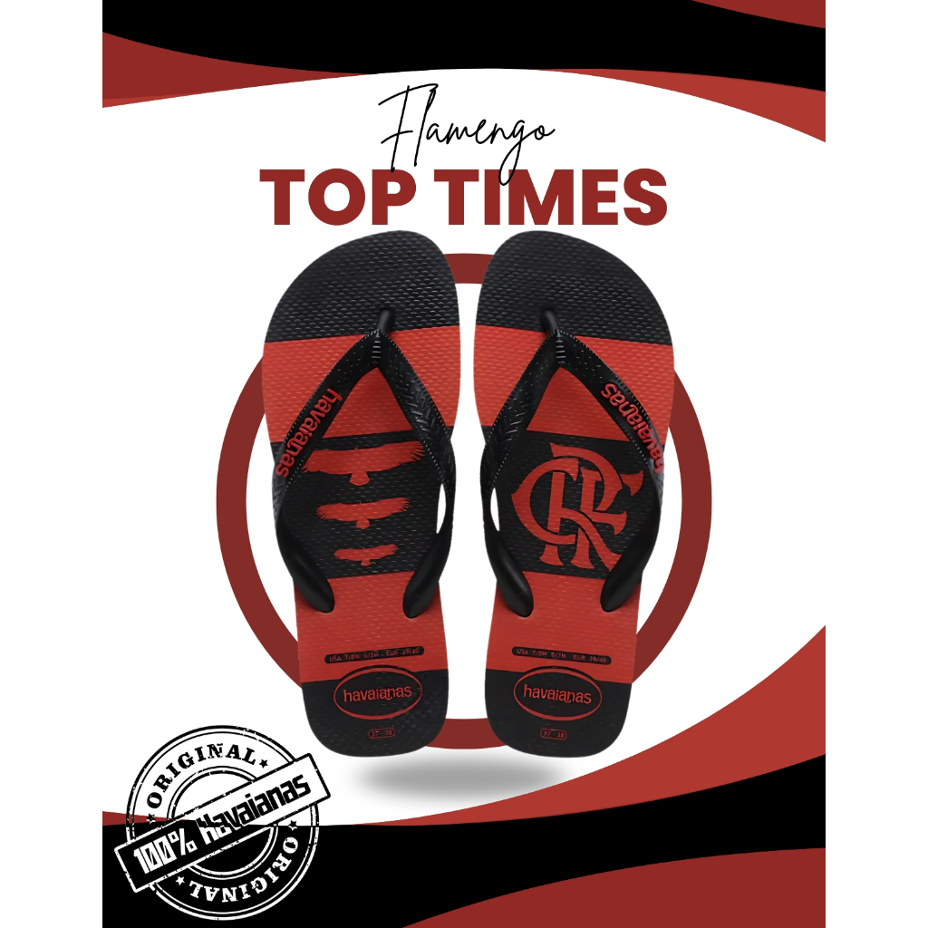 Chinelo Flamengo Top Times Mengão Havaianas Original