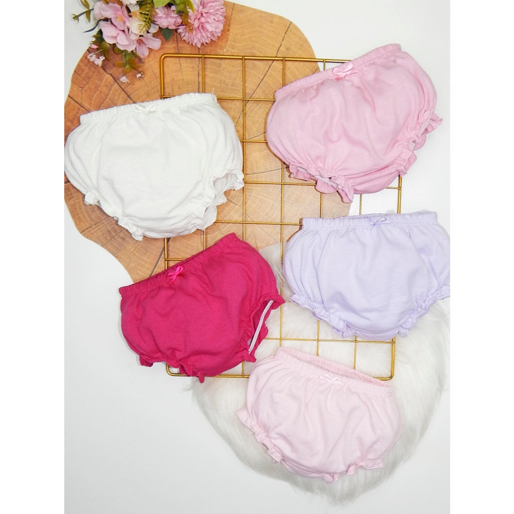 Calcinha Tapa Fralda Bebê Menina Algodão  Kit 4 Peças