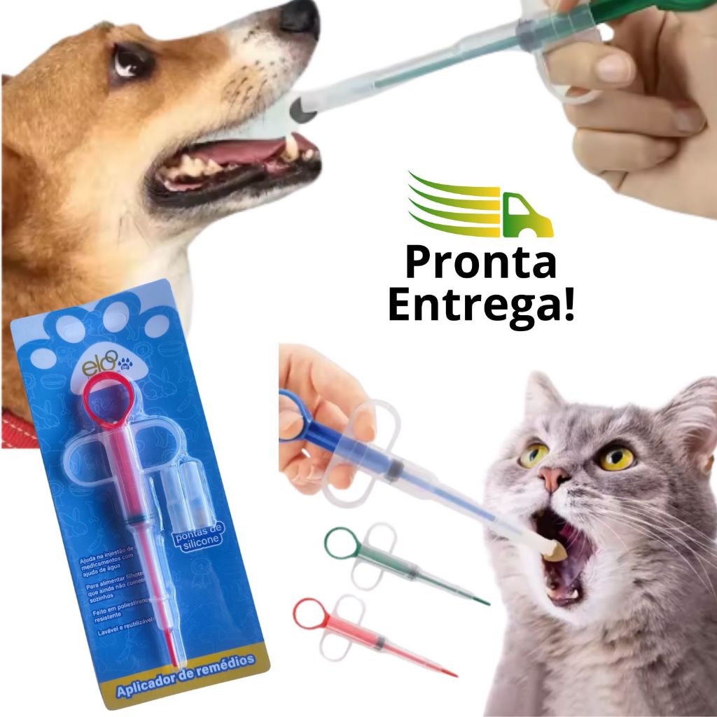 Aplicador de Remédio Seringa Aplicadora para Pet Gato Cachorro Medicação Comprimido Líquido Alimento