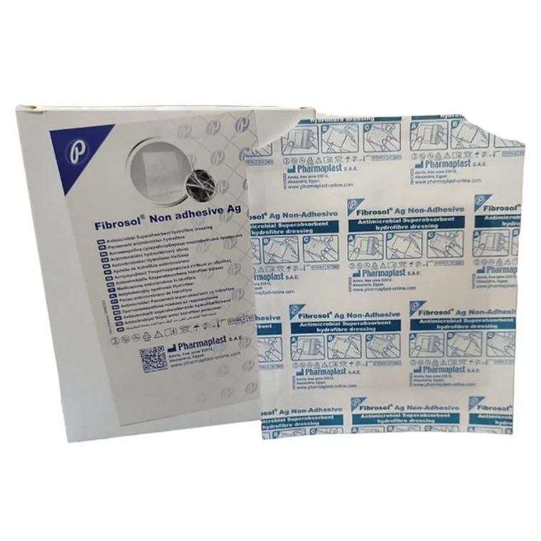 1 UNIDADE DE CURATIVO FIBROSOL AG NON ADHESIVE 10CM X 10CM - HIDROFIBRA COM PRATA - PHARMAPLAST