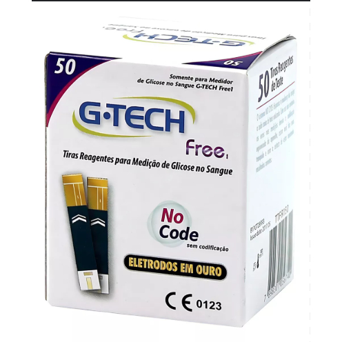 Tiras de Glicose G-TECH  Para Glicemia FREE 50 Unidades