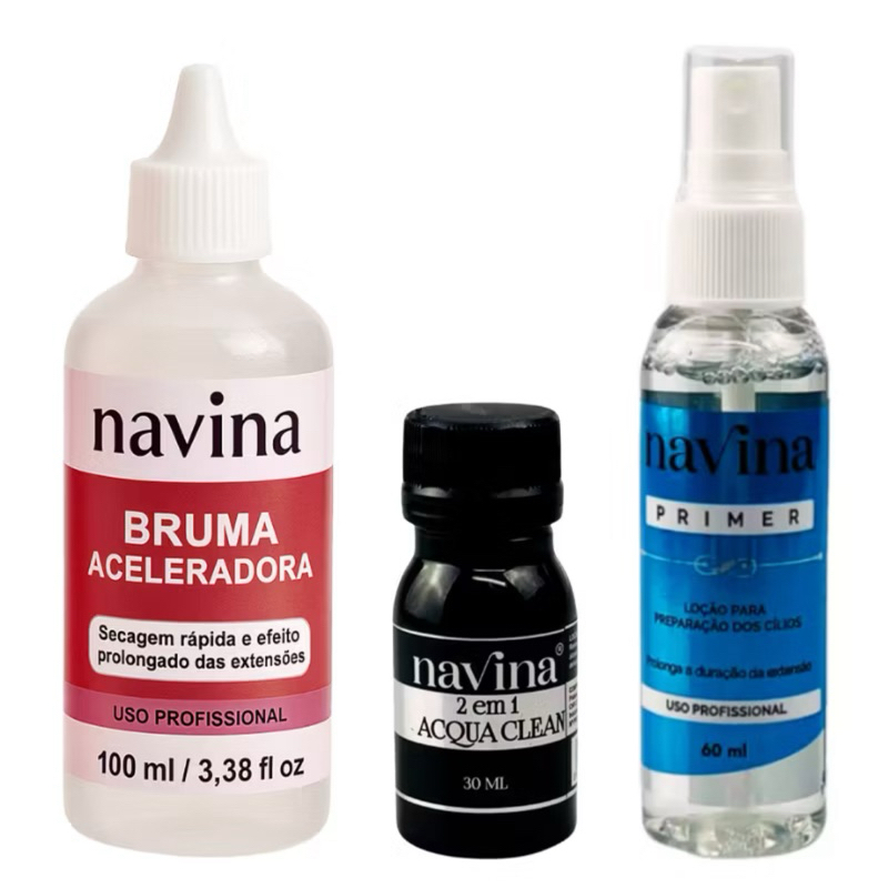kit Bruma Aceleradora 100ml + Primer 60ml+Acqua clean 40ml Navina