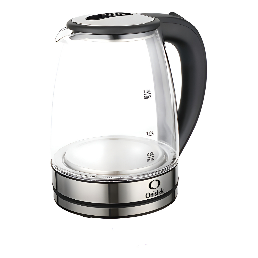 Chaleira Jarra Elétrica Vidro Transparente E Aço Inox Onistek 1.8L