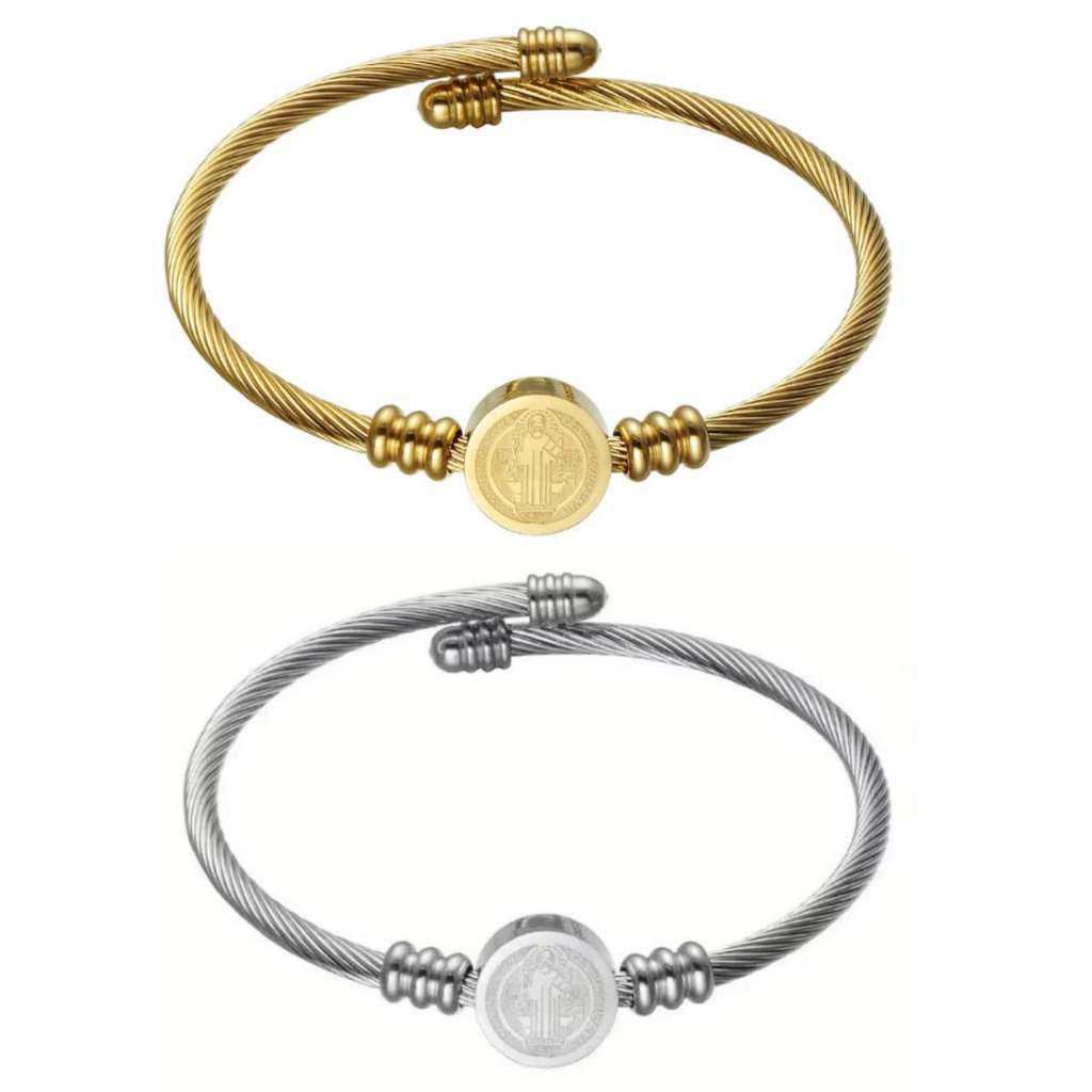 Pulseira Protetora Feminina De Aço Inoxidável Ajustável São Bento