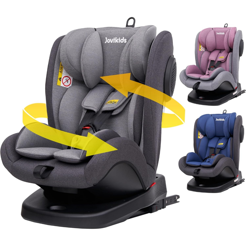 JOVIKIDS Cadeira de Segurança Carro Ergonômico ISOFIX e Top Tether 360 Graus 3 em 1 Sistema Bebês Crianças 0 a 12 Anos