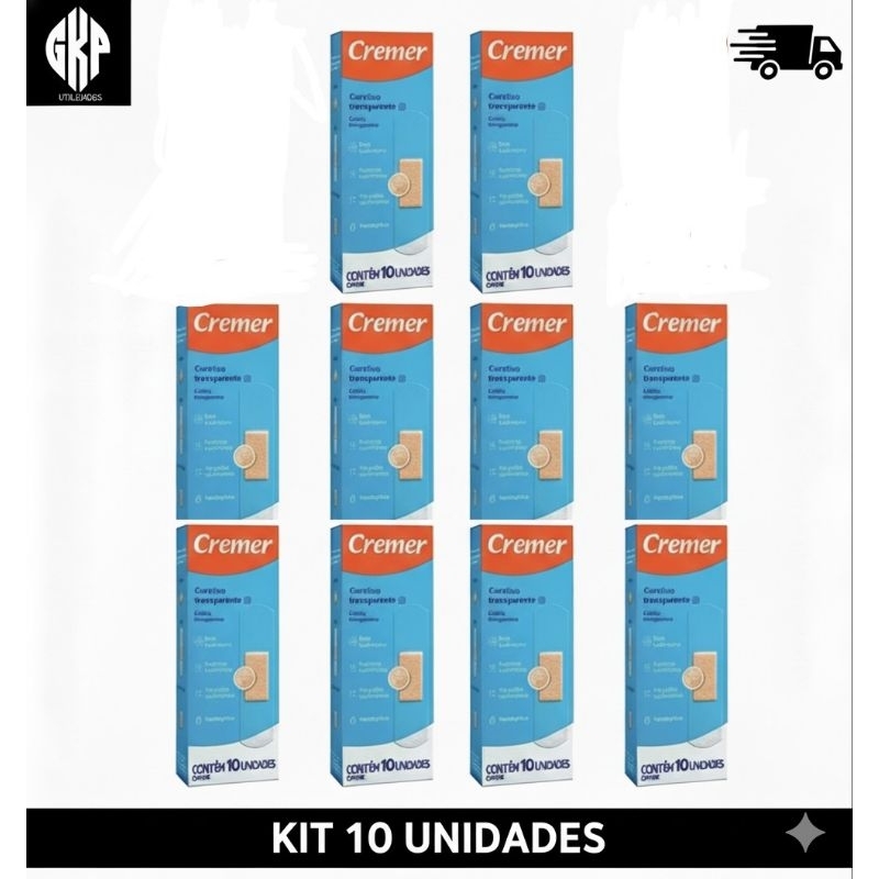 KIT 10 UNIDADES CURATIVO TRANSPARENTE CREMER 10 UNIDADES CADA