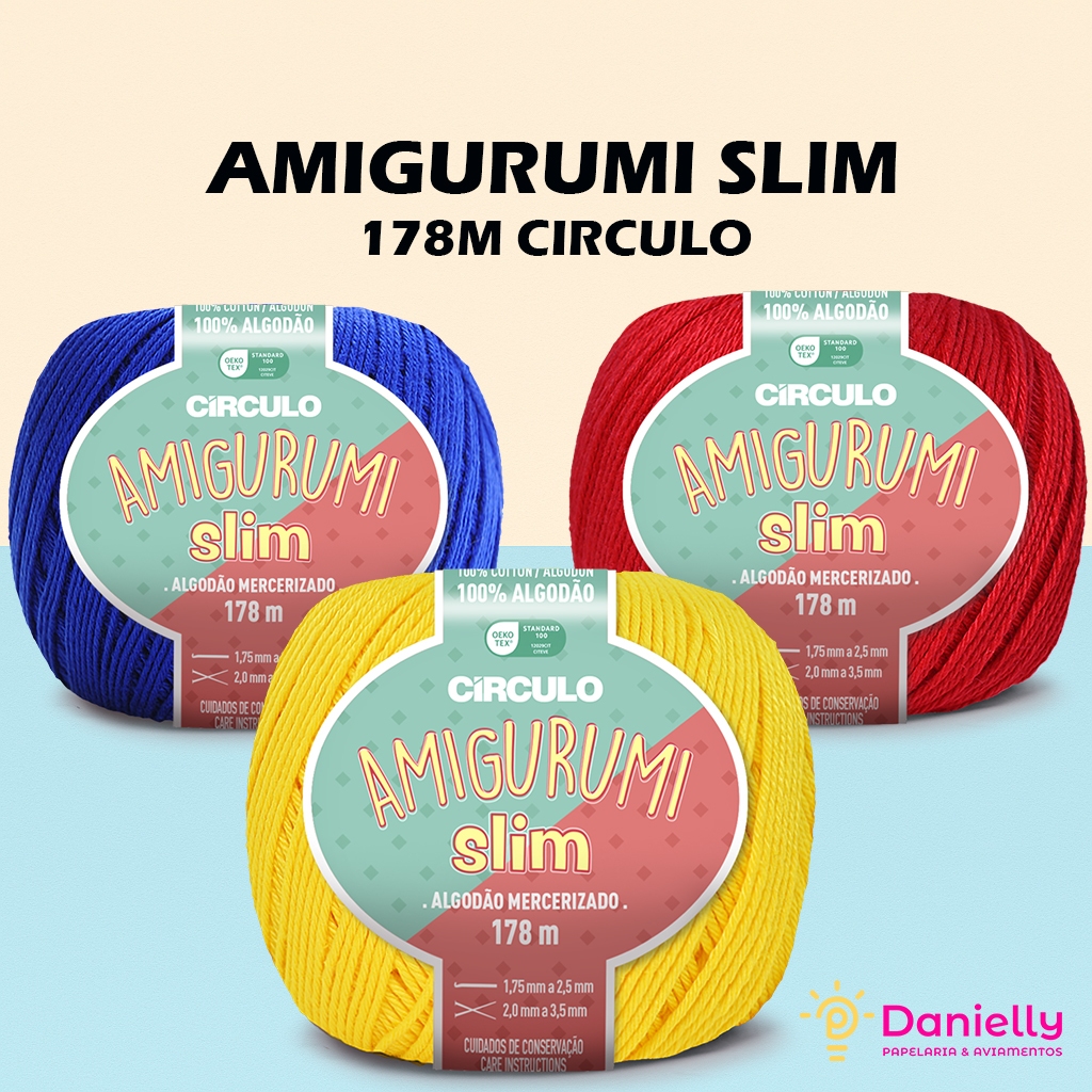 Fio Amigurumi Slim Círculo Novelo 70g Linha 100% Algodão Crochê Tricô