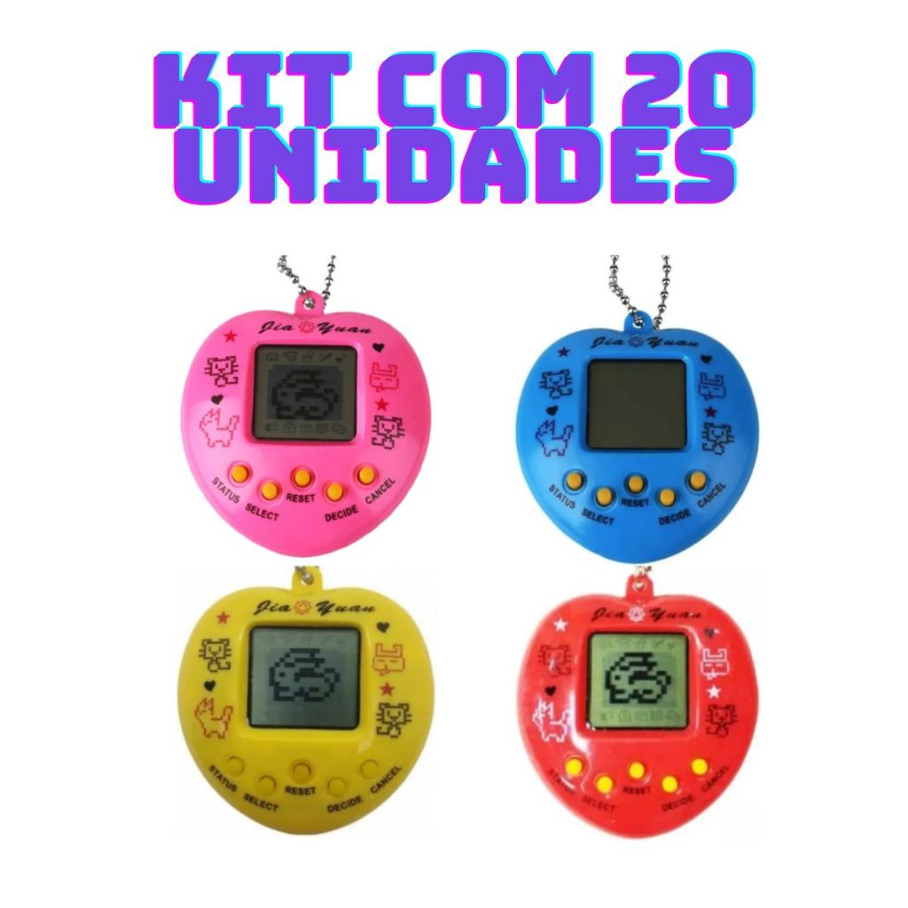 Kit 5/10/15/20 Bichinho Virtual Tamagochi Animais Brinquedo 168 Bichos Com Cordão Game Bixinho Virtual