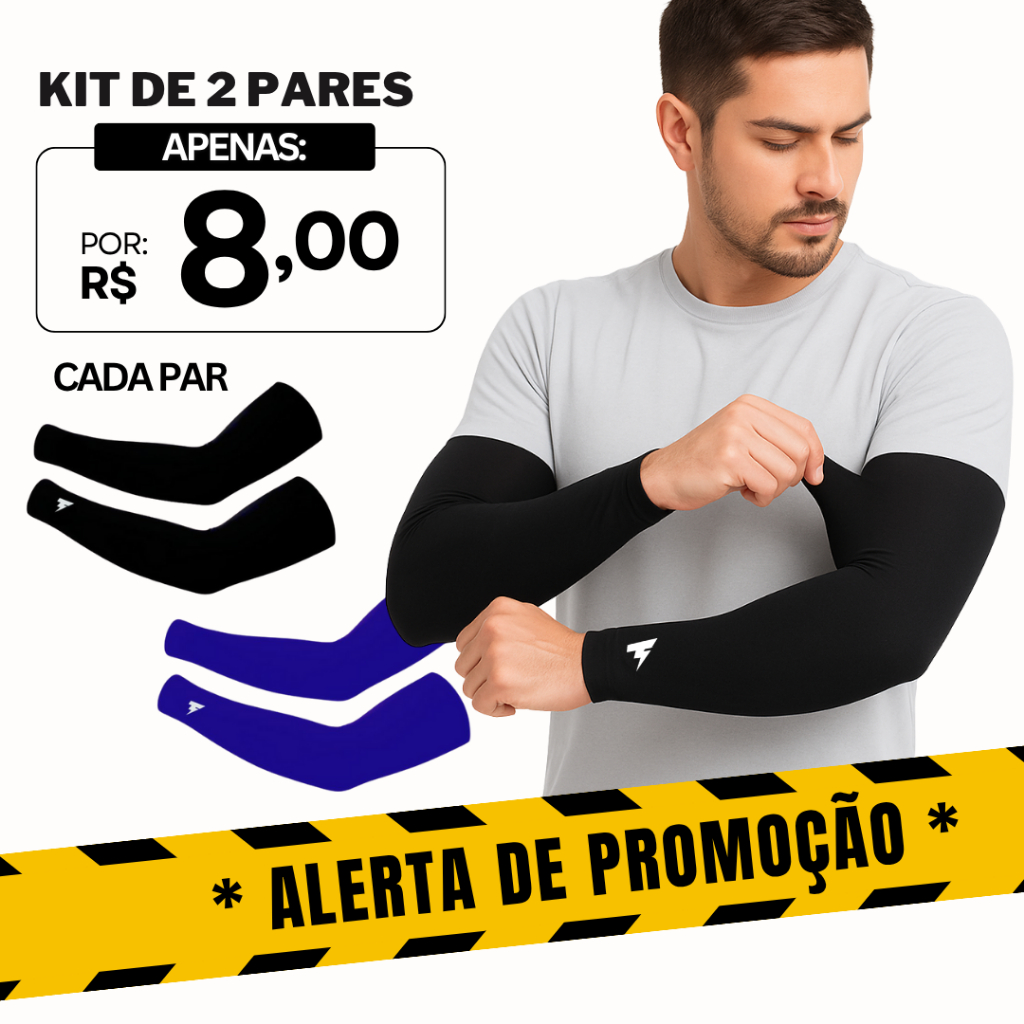 2 Pares de manguitos térmico unissex proteção solar UV50 malha fria segunda pele esportes Volei/Academia/Futebol