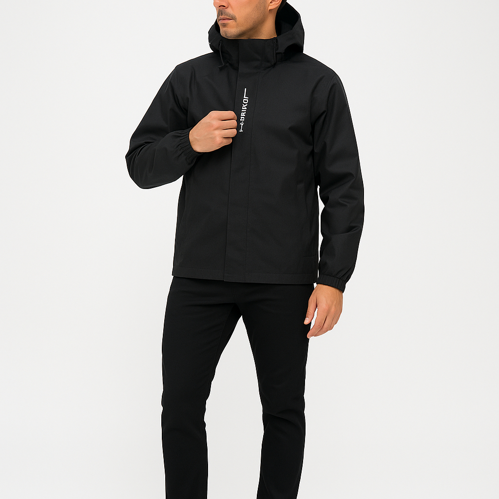 JAQUETA MASCULINA CORTA VENTO PRETA IMPERMEÁVEL Jaqueta de chuva para motociclistas, unissex