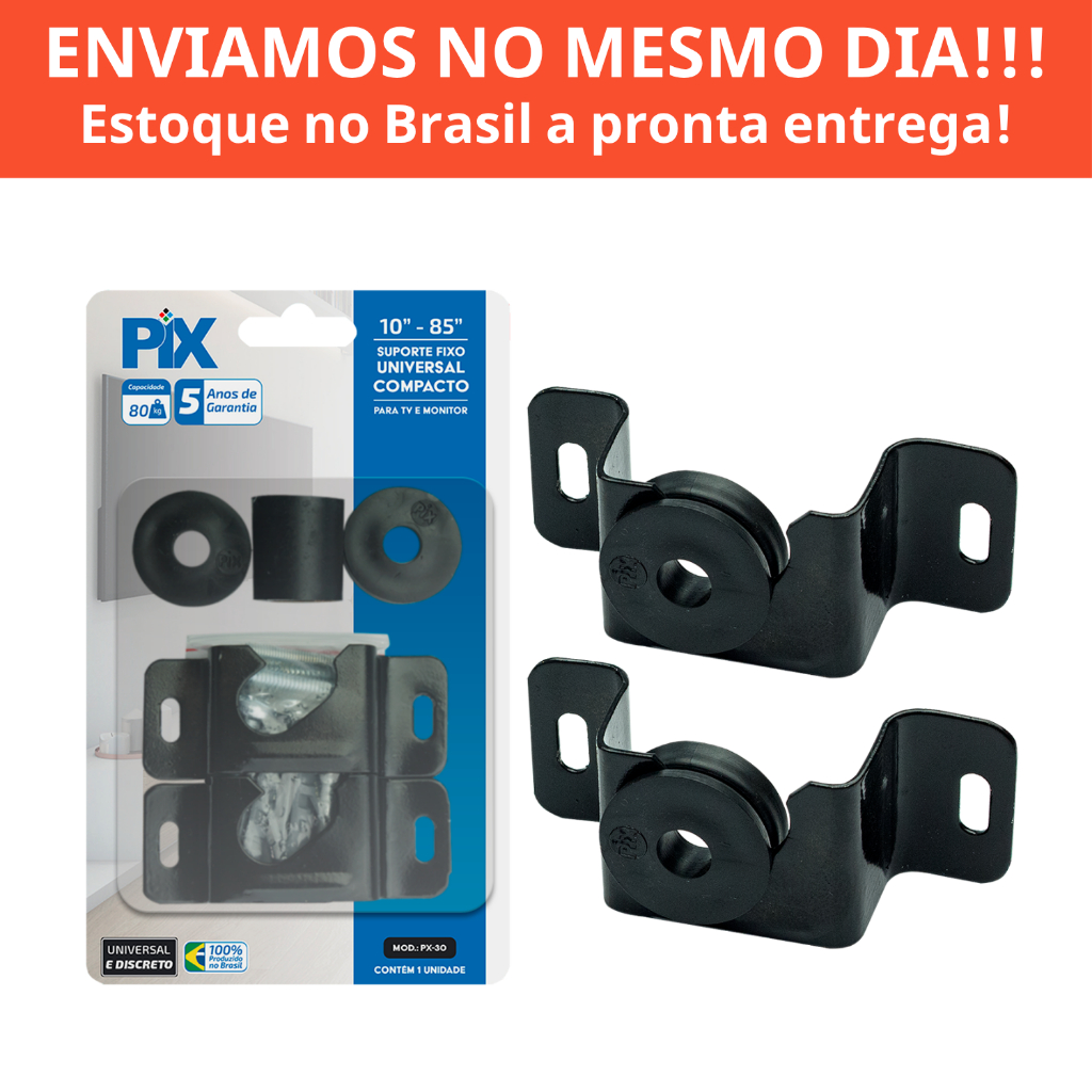 Suporte TV Fixo Universal 10 a 85 Pol Parede Painel LED LCD 4K VESA Kit Instalação Organizador Fio