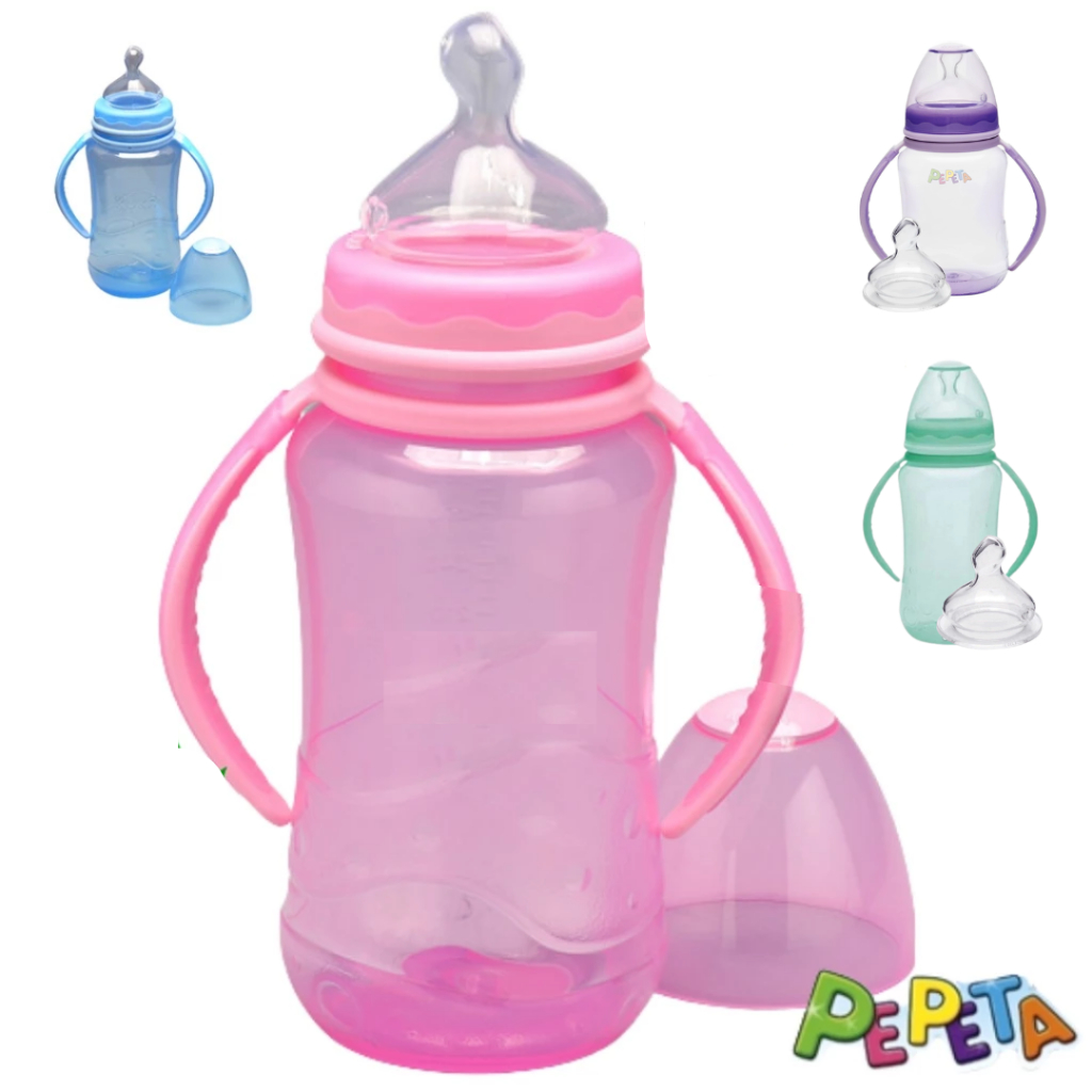mamadeira bico ortodontico de silicone transição infantil com alça menino