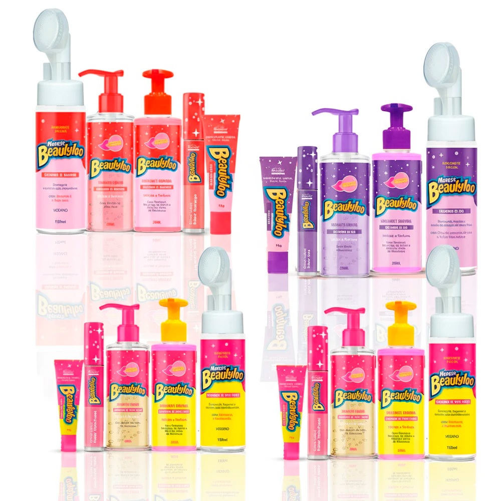 Kit Linha Beautyloo Skin Care Completo Cheirinho de Chiclete Face Beautiful