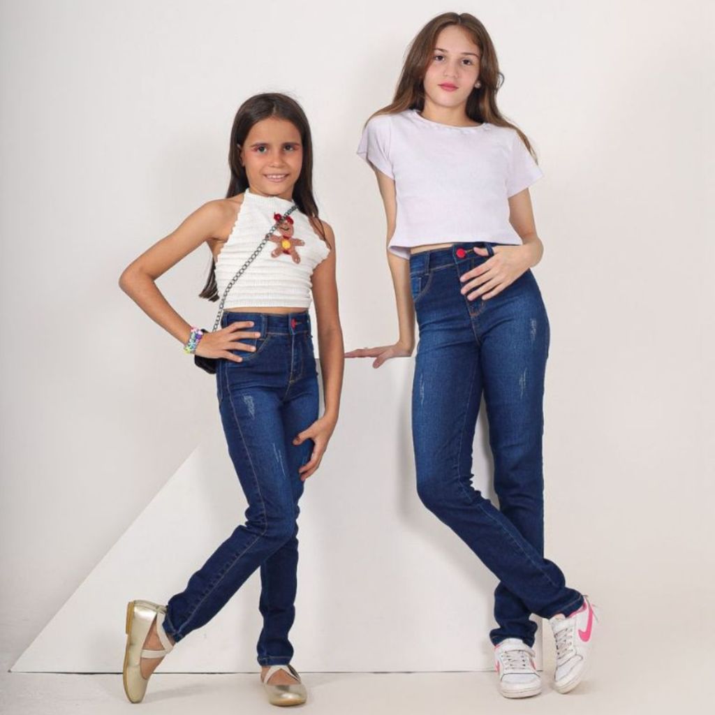 CALÇA SKINNY Jeans Infantil Juvenil Meninas 2 a12 blogueirinha confortável elastano tendência escola