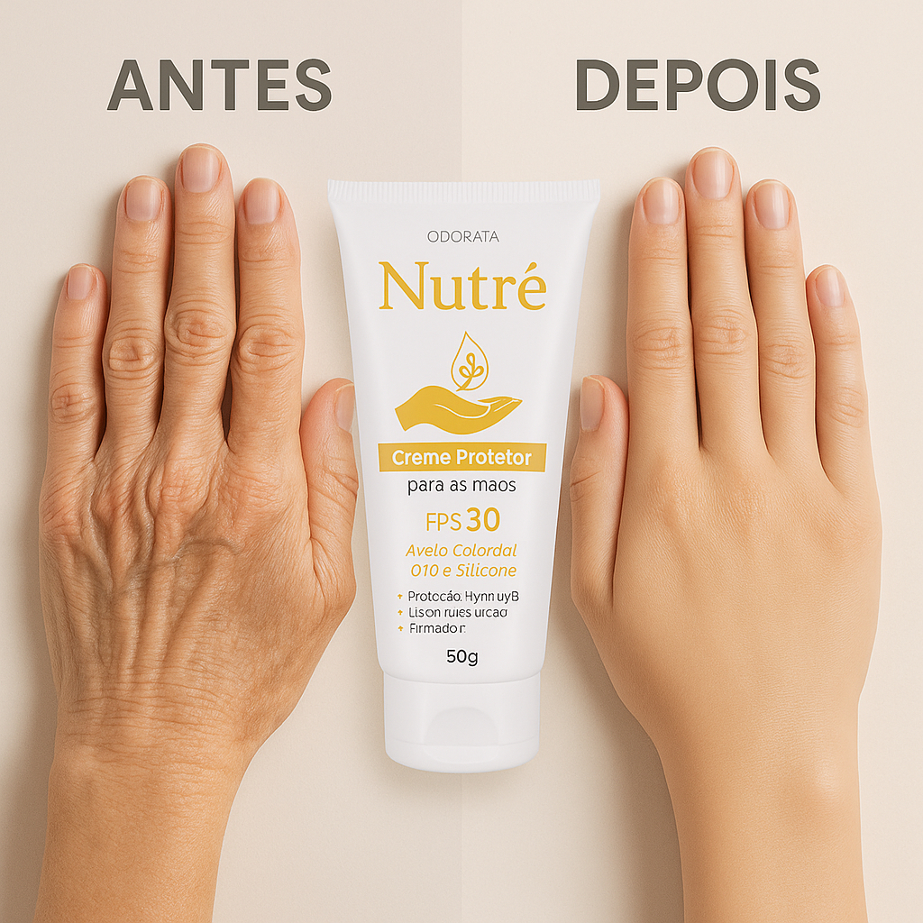 Creme Protetor Para as Mãos Com FPS 30 Aveia Q10 e Silicone 50g Odorata