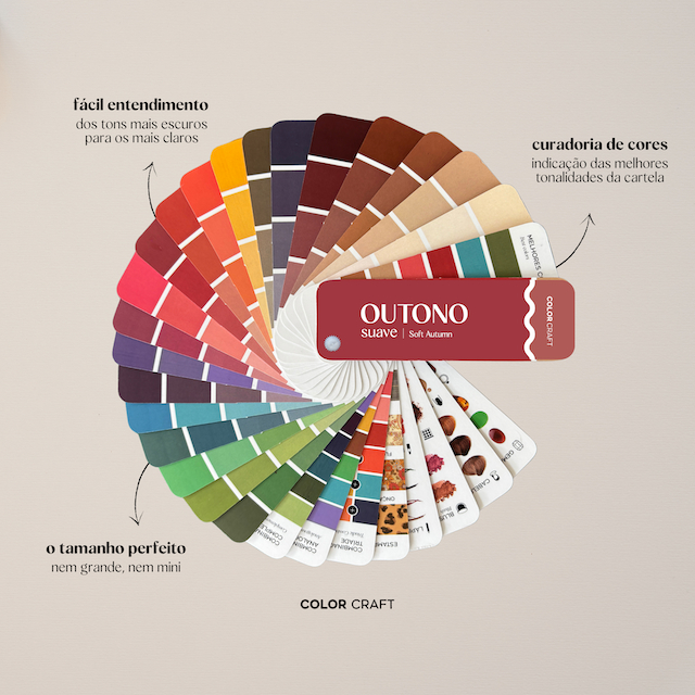 Cartela Paleta De Cores Coloração Pessoal Mini | Outono Suave