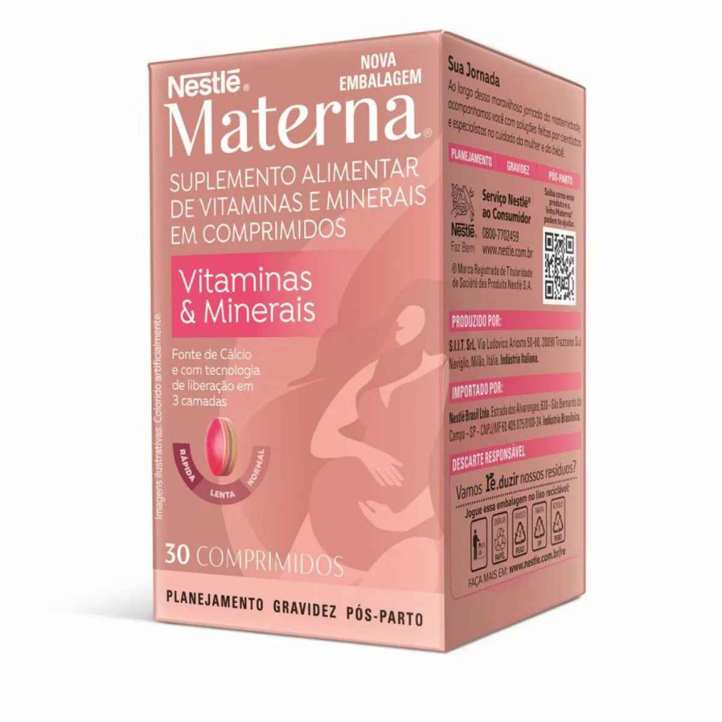 Suplemento Alimentar Materna Nestle Vitaminas e Minerais 30 comp
