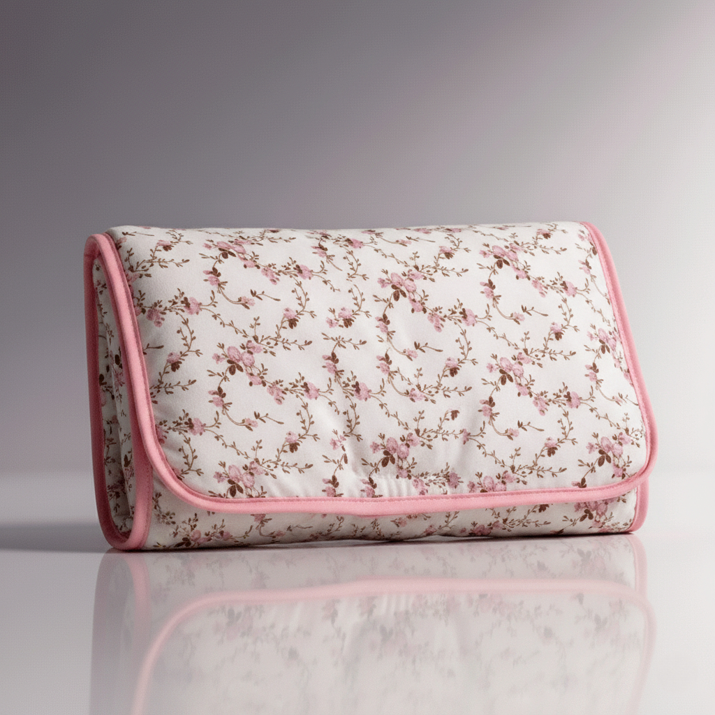 Trocador de Bebe Portátil Bolsa Impermeável Acolchoado com Bolso para Fraldas 100% Algodão