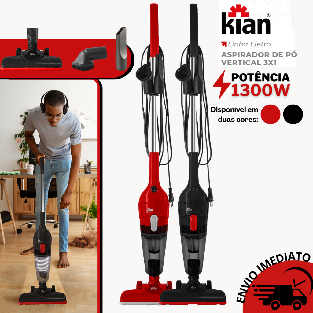 Aspirador De Pó 3 Em 1 1300w Para Casa Tirar Sujeira - Kian