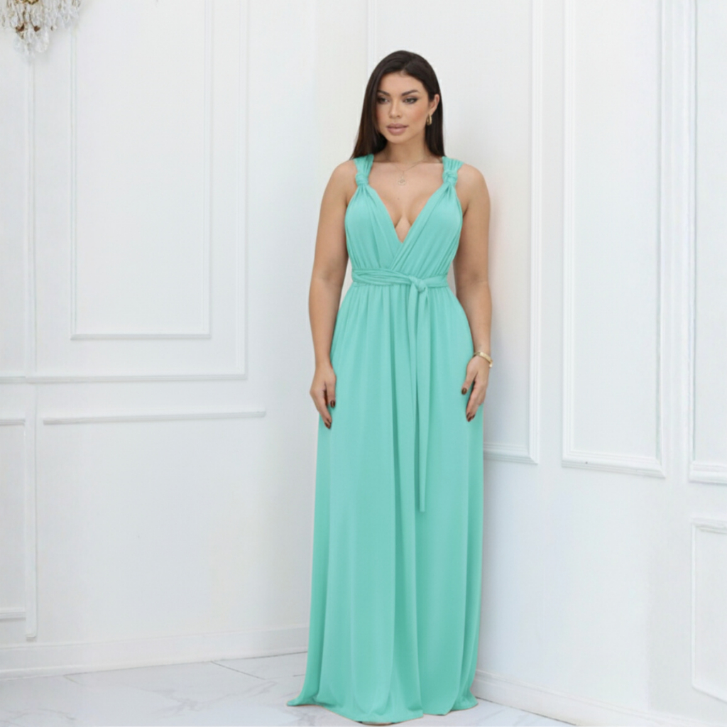 Vestido Longo Várias Formas Usar Casamento Festa Moda Multifuncional Elegante