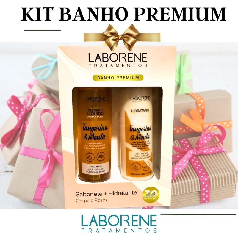 Kit Presente Sab. líquido 200ml + Hidra. corpo e rosto 200ml Laborene