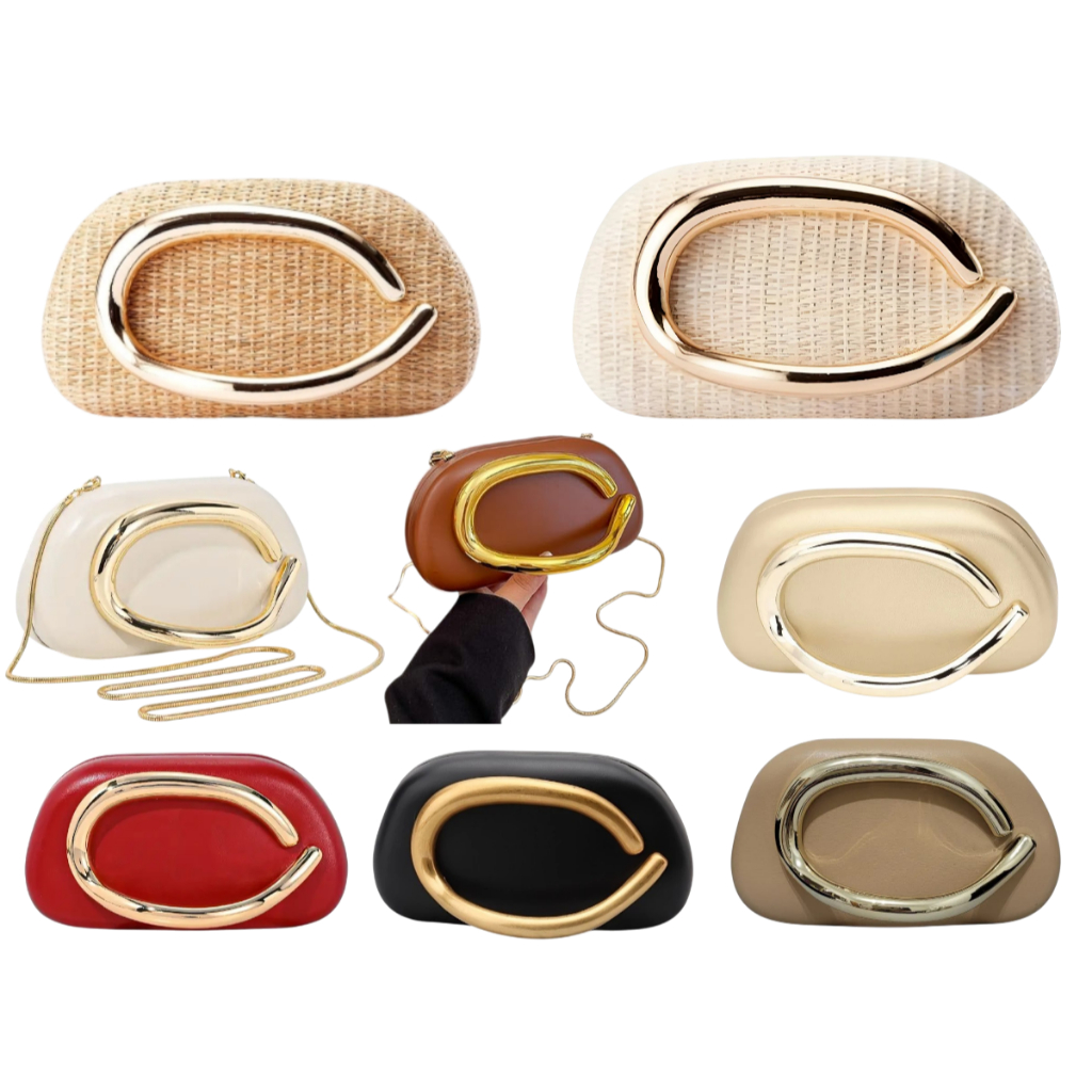 Bolsa CLUTCH Trançada de Palha  Com Alça Orgânica Embreagem Festa casamento Praia  Zar Verão Viagem