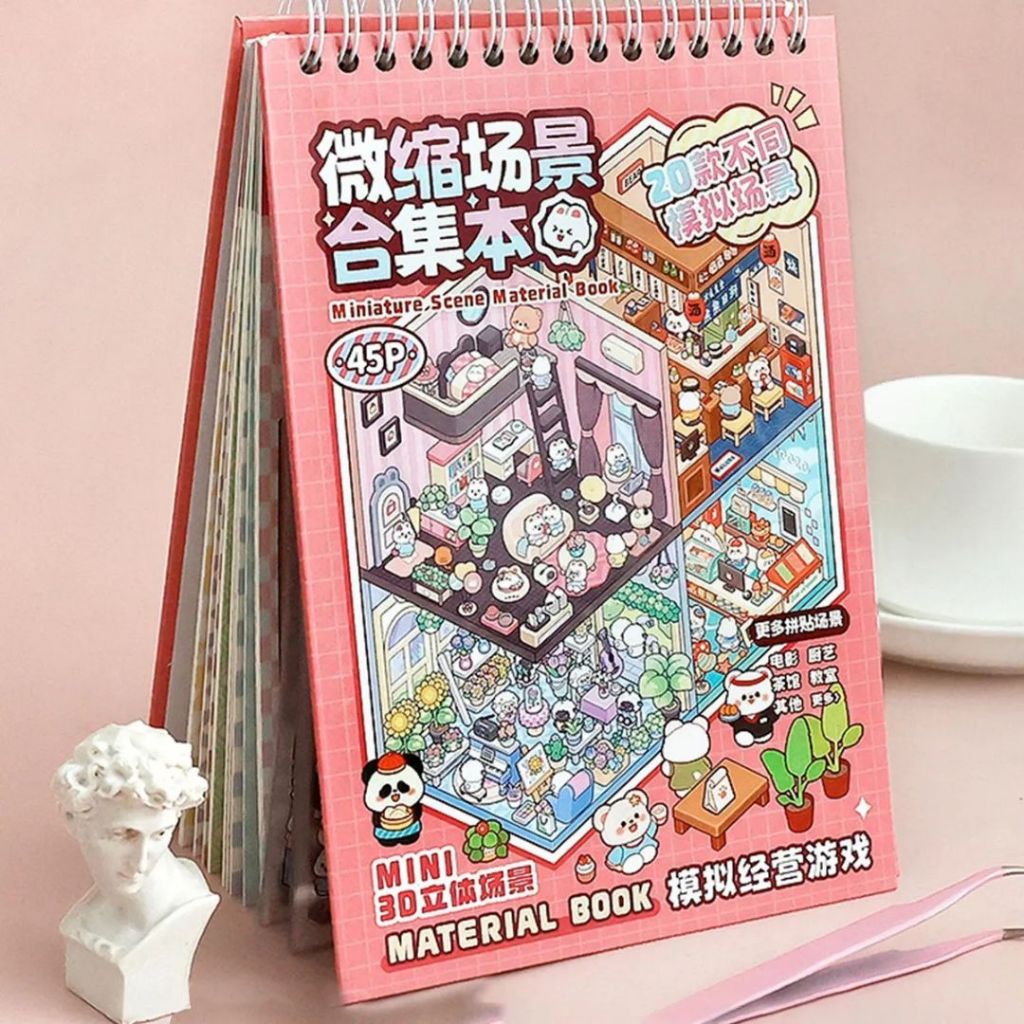 Caderno Adesivos 3d com 20 Cenários para Montar e Decorar.XHL_ELETRONICOS