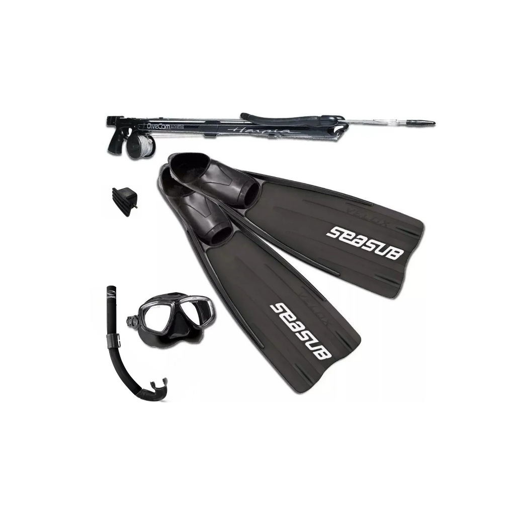Kit Para Mergulho e Pesca Submarina Nad Velox, Masc Silic., Resp Seasub