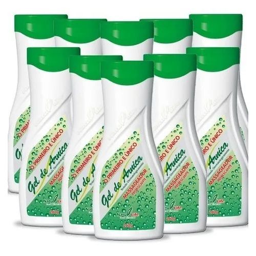 Kit 10 Unidades Gel de Arnica Natu Life - 200 g Alivio imediato de dores musculares e cansaço.
